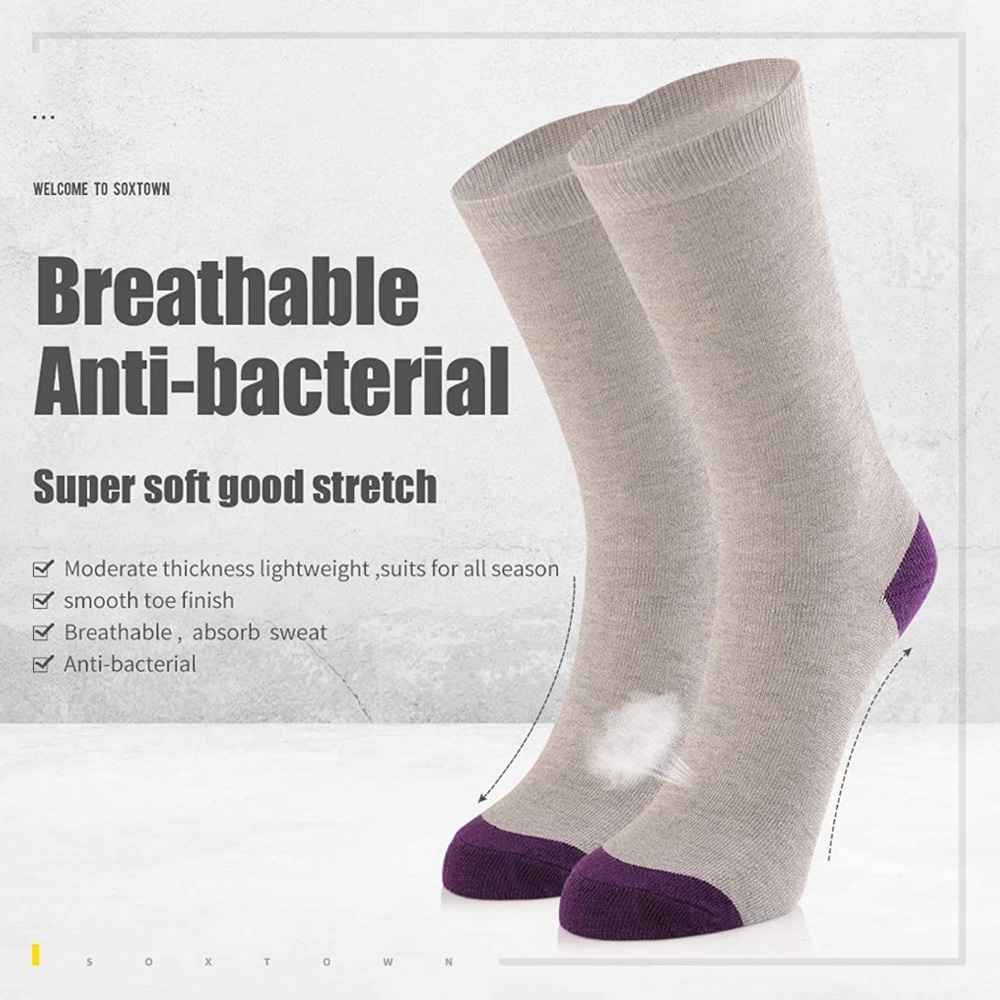 Unisex Grey Crew Athletic Boot Socks Women M Men L Basic Essential Casual Dress